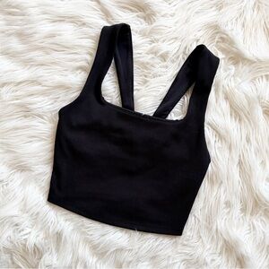 Alo Alosoft Ribbed Chic Bra Tank Black XS